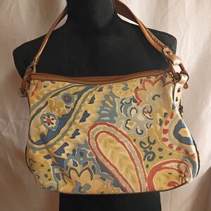 Fossil Blue and Yellow Patterned Shoulder Bag